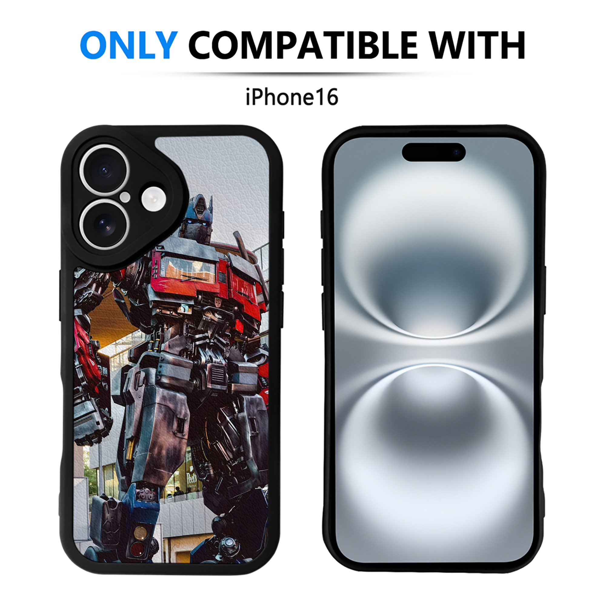 （画像用） Transformers トランスフォーマー 【iPhone 16シリーズ対応】シリコンスマホケース（レザー調） 材質：シリコン